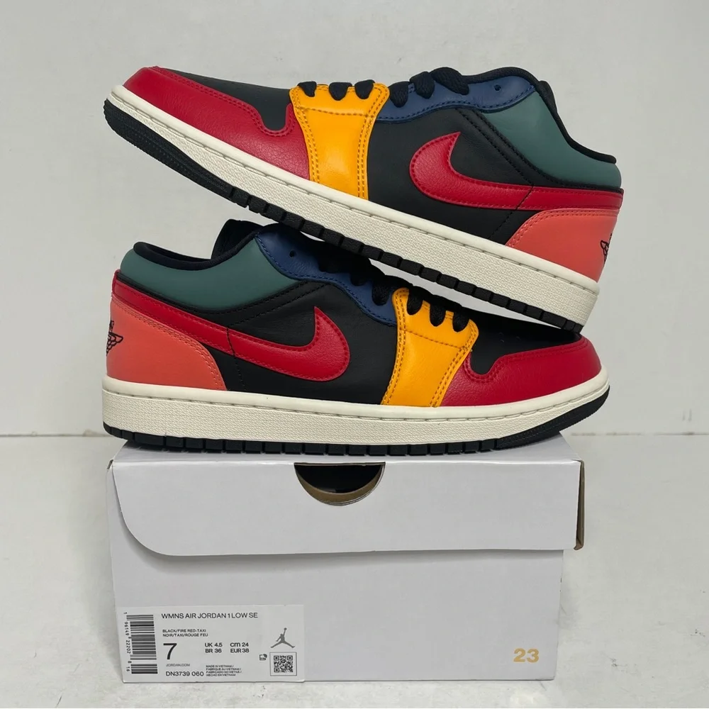 Nike Air Jordan 1 Retro Low SE WMNS “Black Multi-color” 2022 - Picture 1 of 4